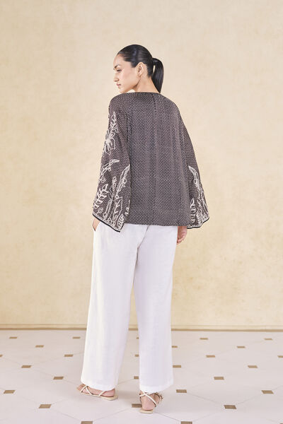 Terrain Handcrafted Ajrakh Top - Black